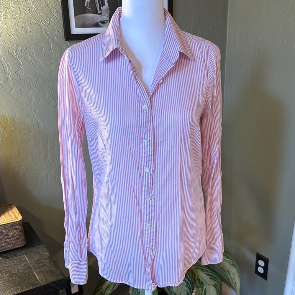 J. Crew Pink Fitted Long Sleeve Dress Shirt